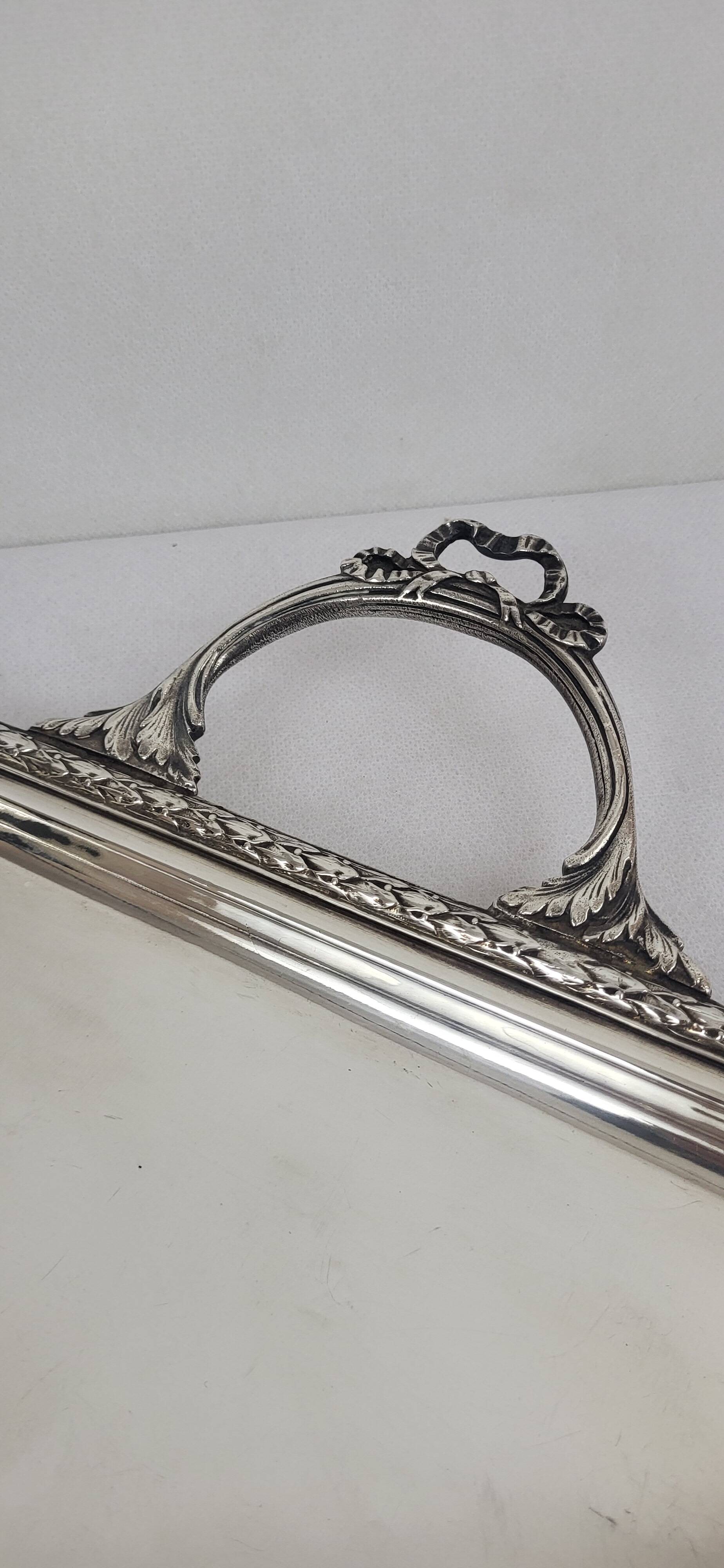 Louis XVI Style Silver Metal Tray