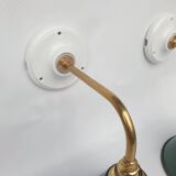 Swan neck enamelled sheet metal wall lights