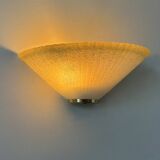 Paire d'appliques vintage coquillage, verre et laiton, France, 1970