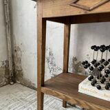 Oak spindle leg console