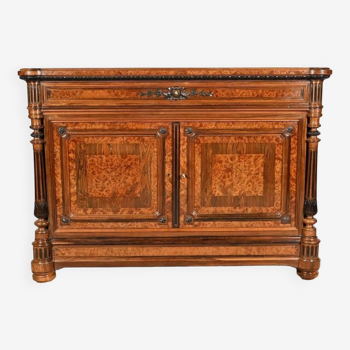 Commode Buffet in Amboyna Burl and Rosewood, Louis XVI style – 2nd Part 19th