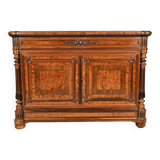 Buffet, commode en loupe d’amboine et palissandre, style Louis XVI – 2ème partie du XIXème