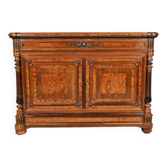 Commode Buffet in Amboyna Burl and Rosewood, Louis XVI style – 2nd Part 19th