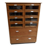 Vintage shop display cabinet with drawers