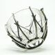 Sugar bowl, postmodernism, glass, silver-plated brass, HEFRA, Poland, 1970s