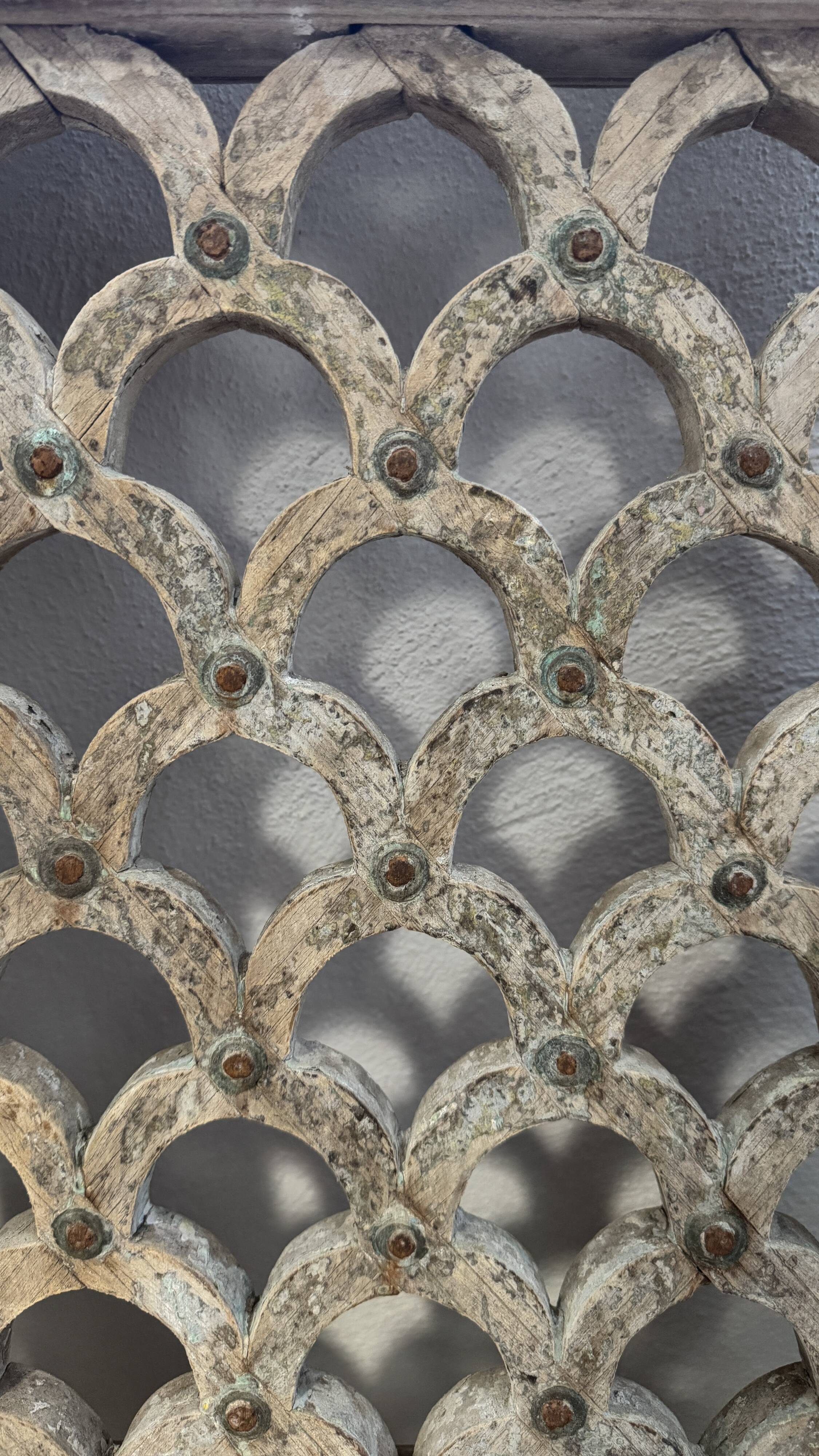 Jali - Antique Indian openwork wooden door no.6