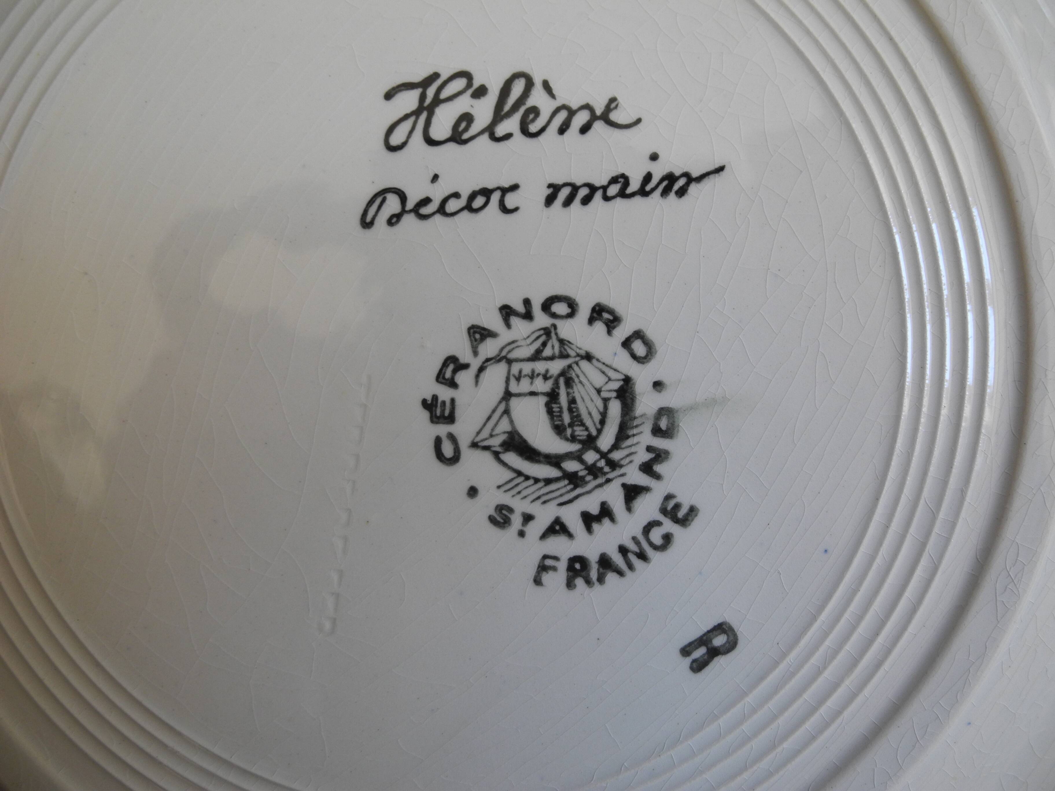 6 vintage Céranord St Amand flat plates from the 50s