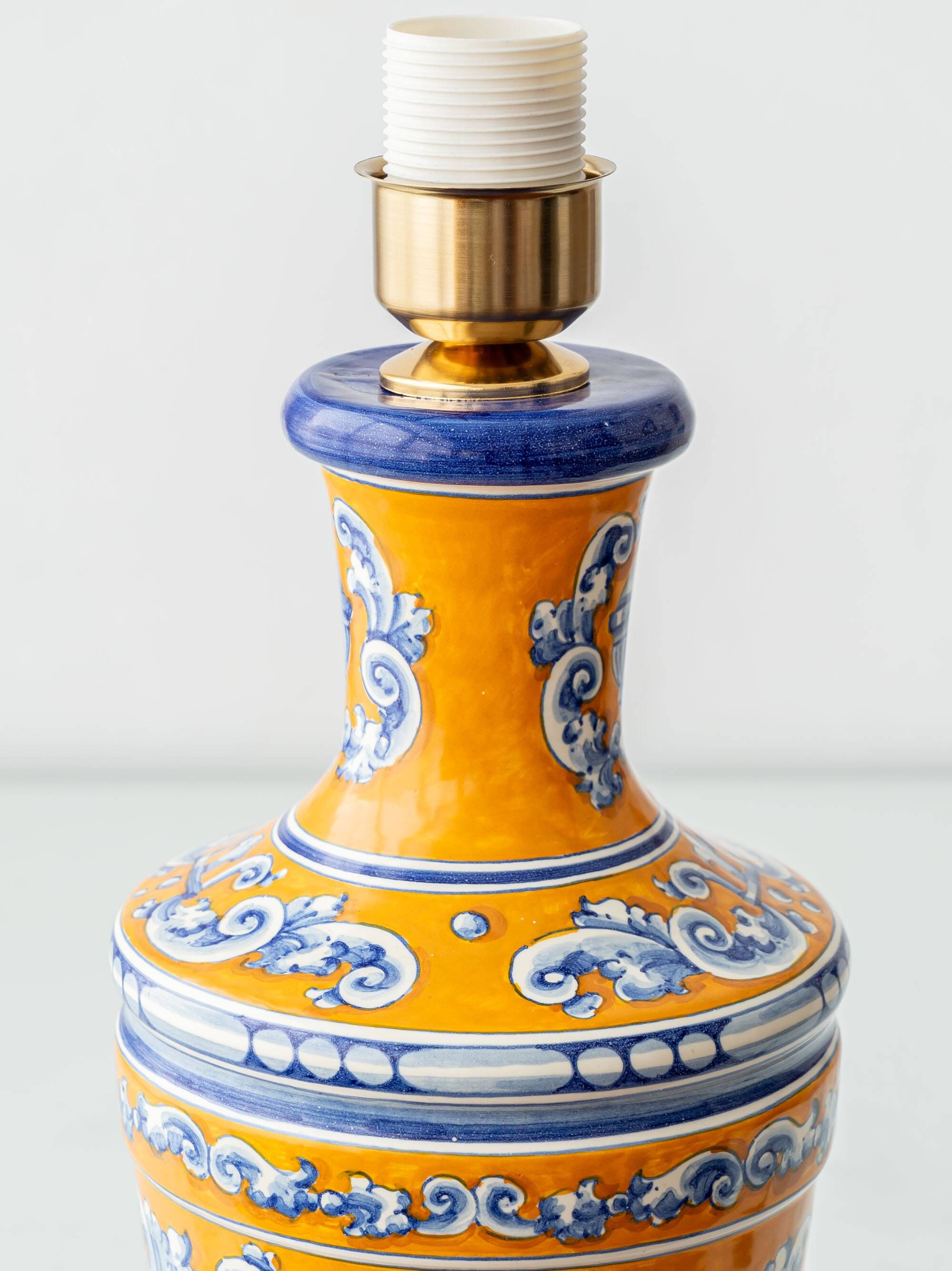 Vintage Talavera Table Lamp, Hand-Painted Ceramic, Spain