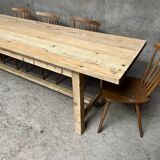 Old fir farm table 1930-1950 vintage country table