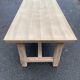 Table à manger de ferme rénovée en chêne brut du XXème 180cm avec tiroir