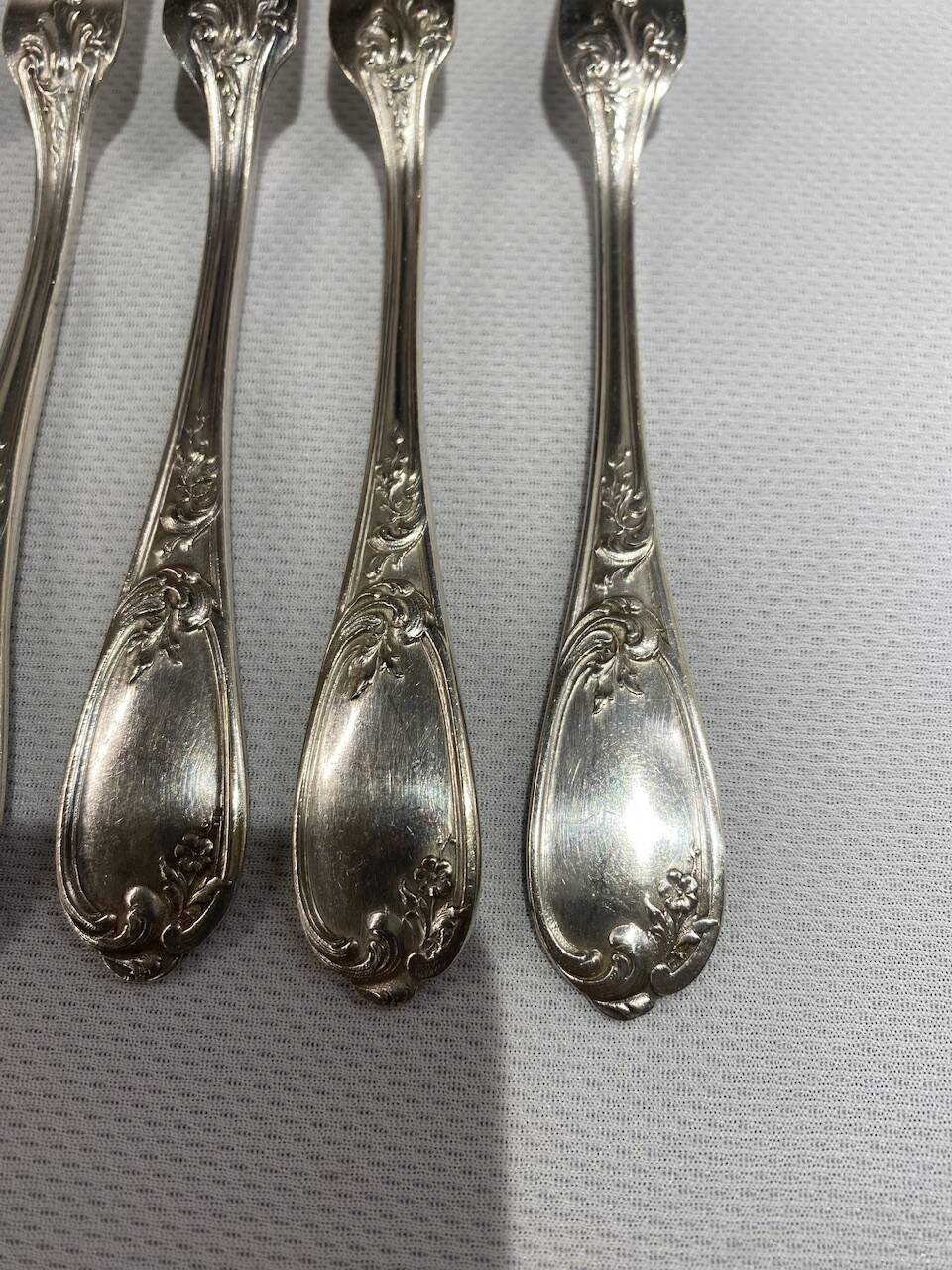 10 snail forks, rocaille model, Ercuis brand