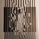 Linear silkscreen print by Victor Vasarely, vintage print circa 1970, op ar