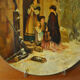 Alsatian terracotta dish painted decorative 19th century