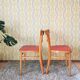 Vintage Wooden Dining Chair: Red Leather Seat, Mid-Century Modern