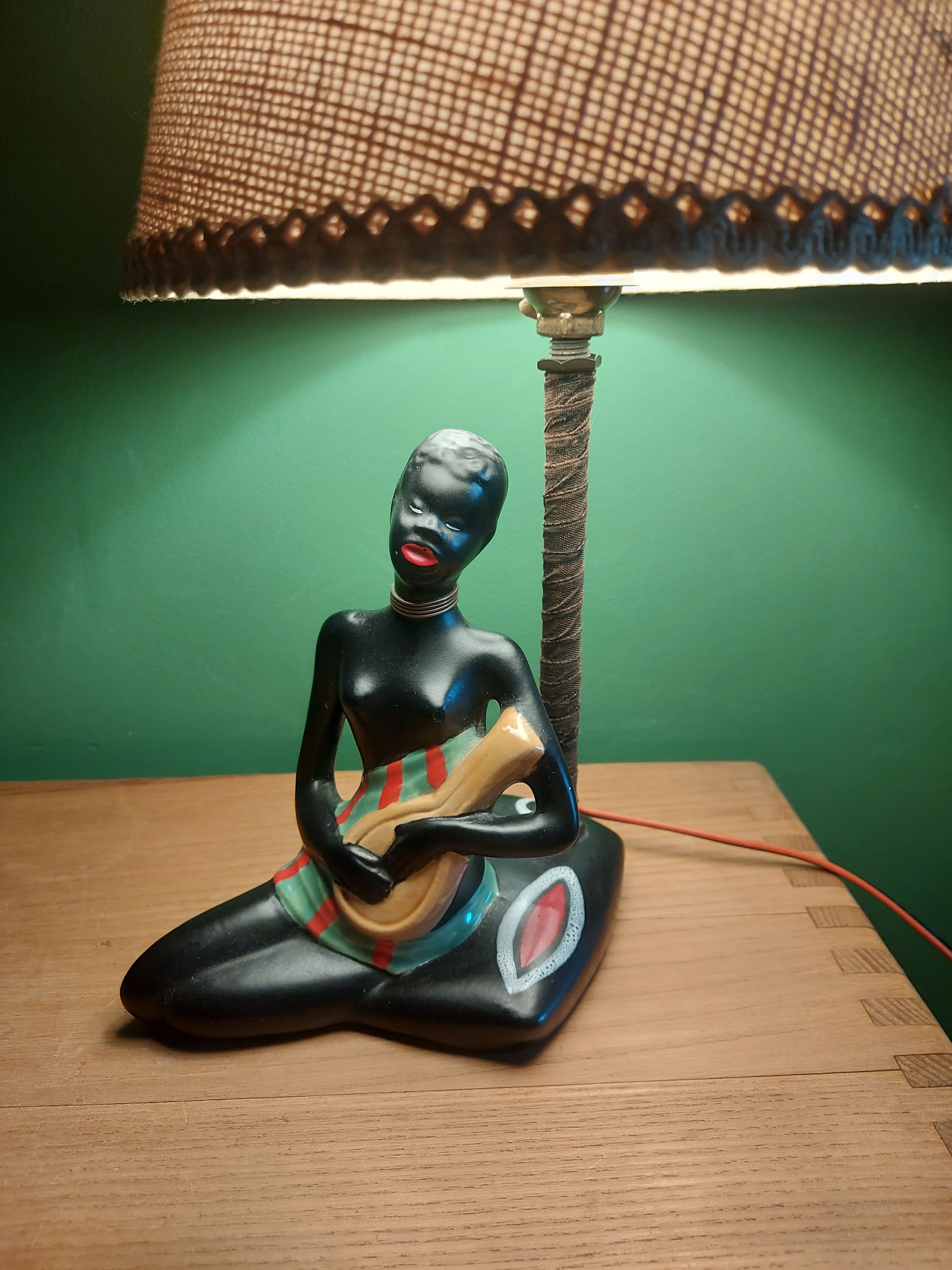 Vintage ceramic lamp 60's african