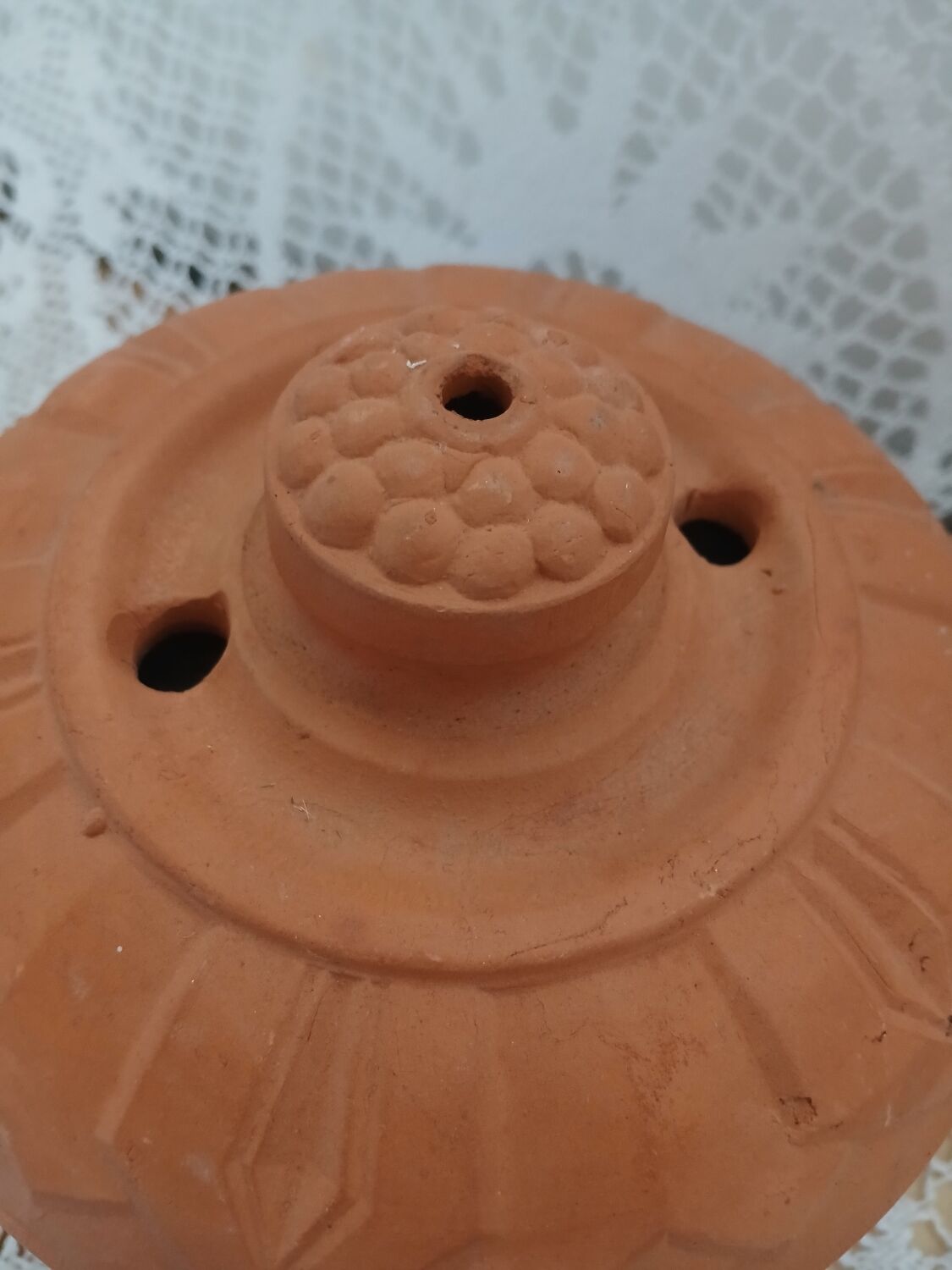 Terracotta butter dish with dome