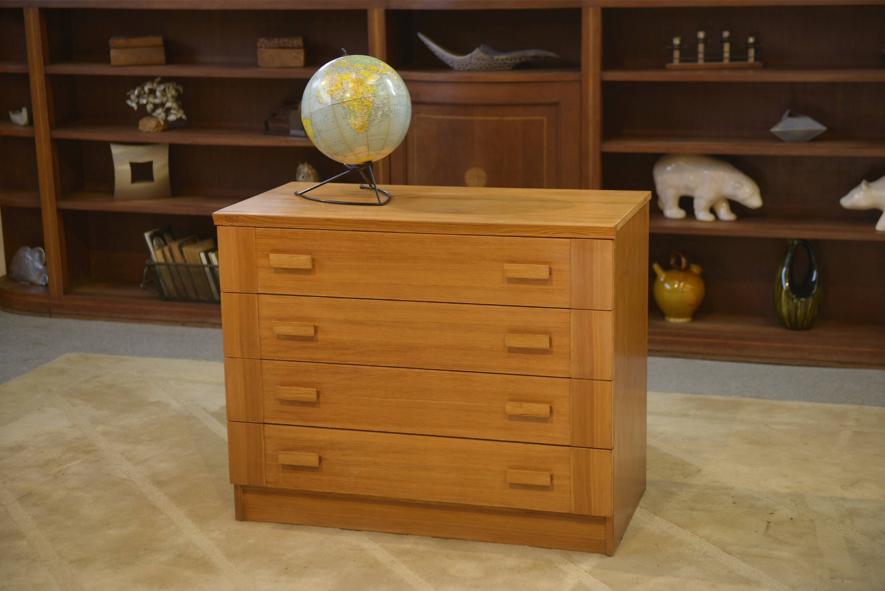 Commode en placage de pin des années 1980