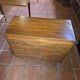 Vintage oak chest of drawers with herringbone patterns from the 1960s.