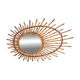 Asymmetrical sun mirror in rattan - vintage 1960s