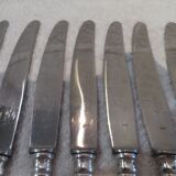 11 silver plated table knives, Ercuis goldsmith, Louis XVI roses model