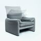 Fauteuil et ottoman Maralunga Vico Magistretti par Cassina, 1990