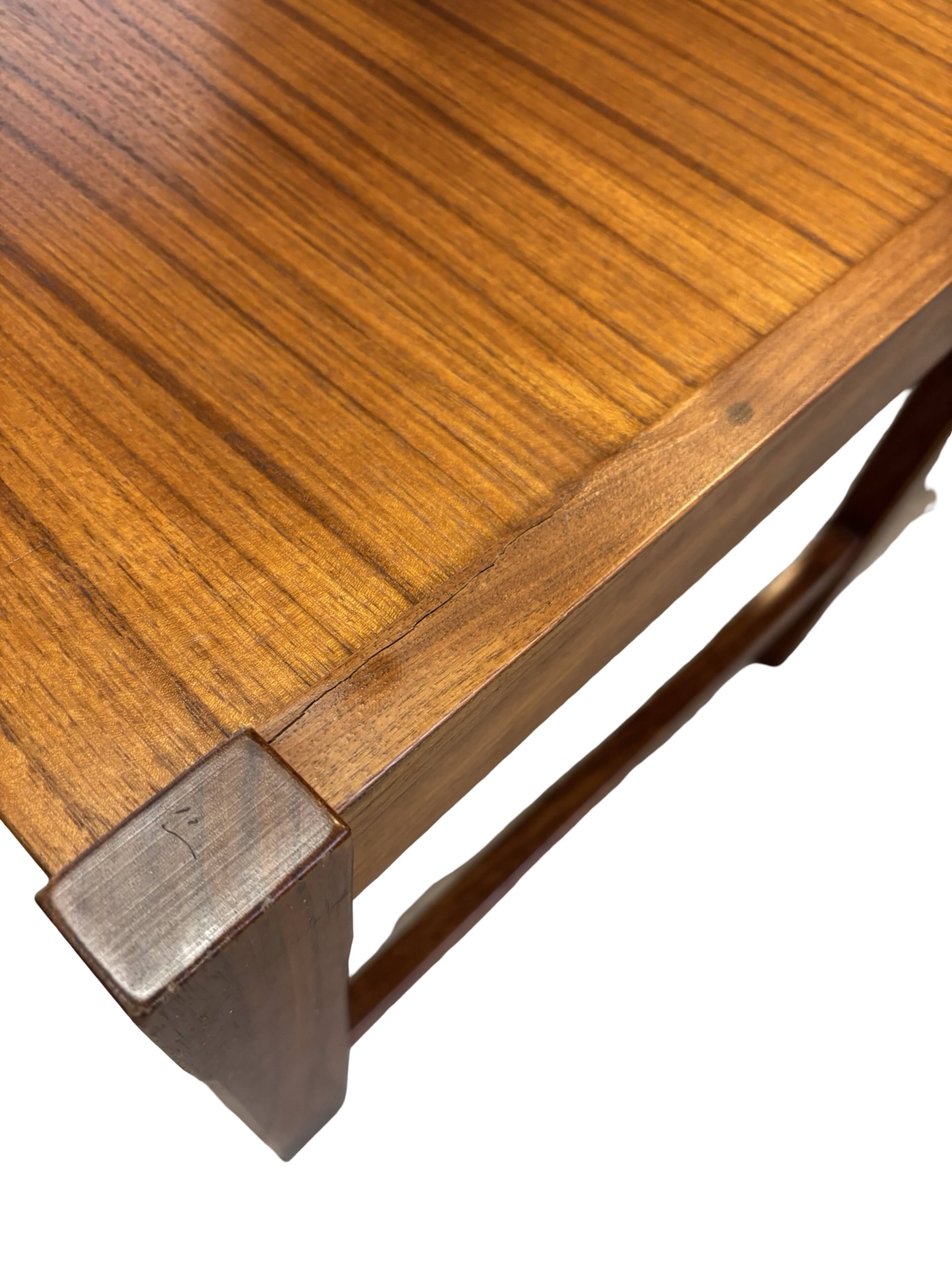 Vintage low sideboard with drawers 70's walnut veneer design