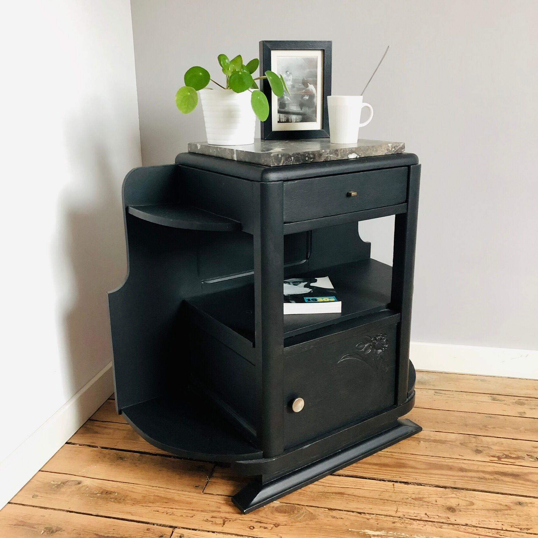 Black Art Deco Bedside