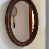 Miroir ovale cadre bois