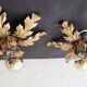 2er Set vergoldet Blattgold Barock Wandlampe Florentiner Hans Kögl Italien