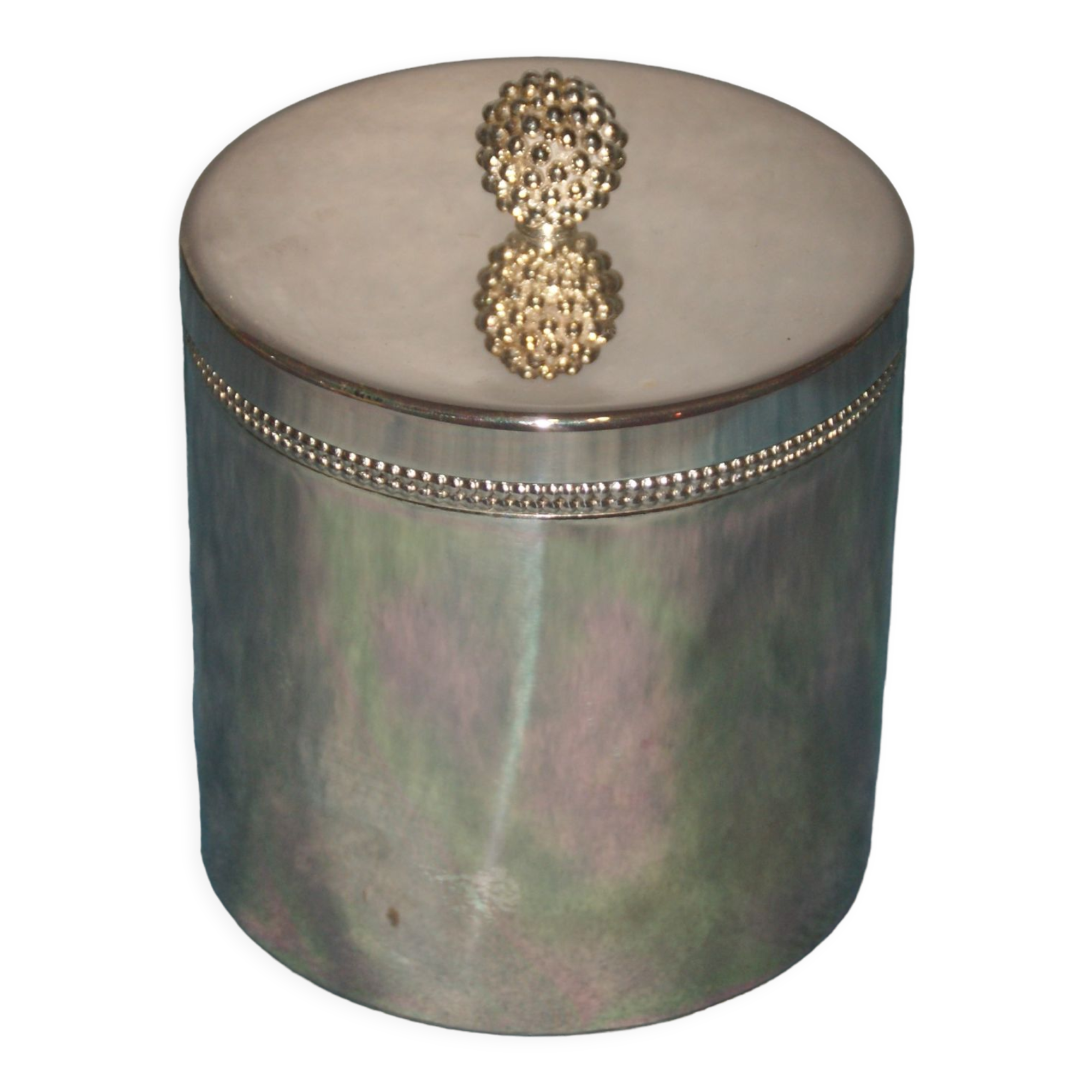 Silver metal cookie tin