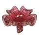 Stylish Murano glass bowl/ashtray in pink, shaped like a four-leaf clover.