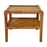Side table in vintage rattan 70's