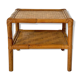 Table d'appoint en rotin vintage 1970