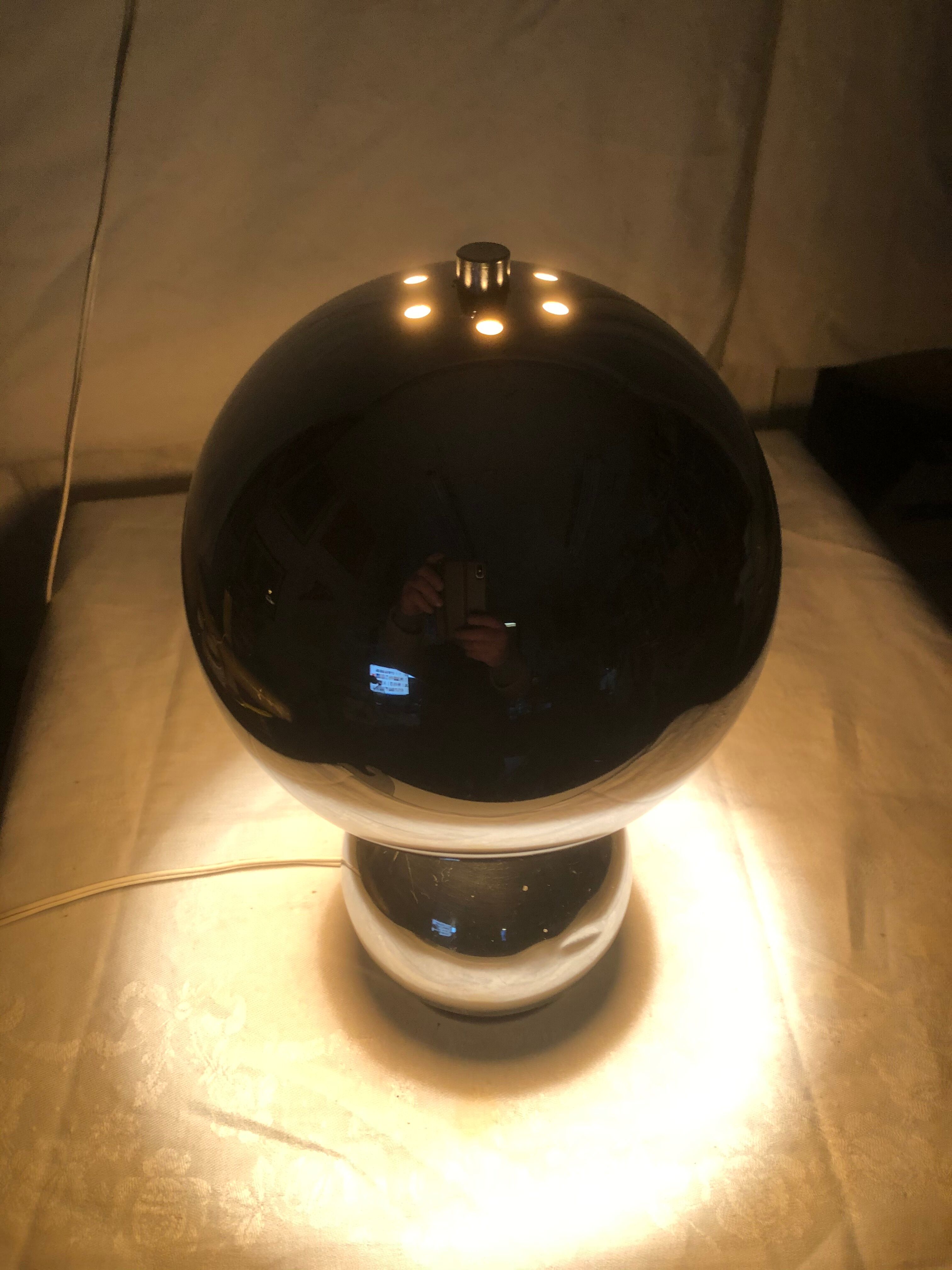 Chrome mushroom lamp 1970