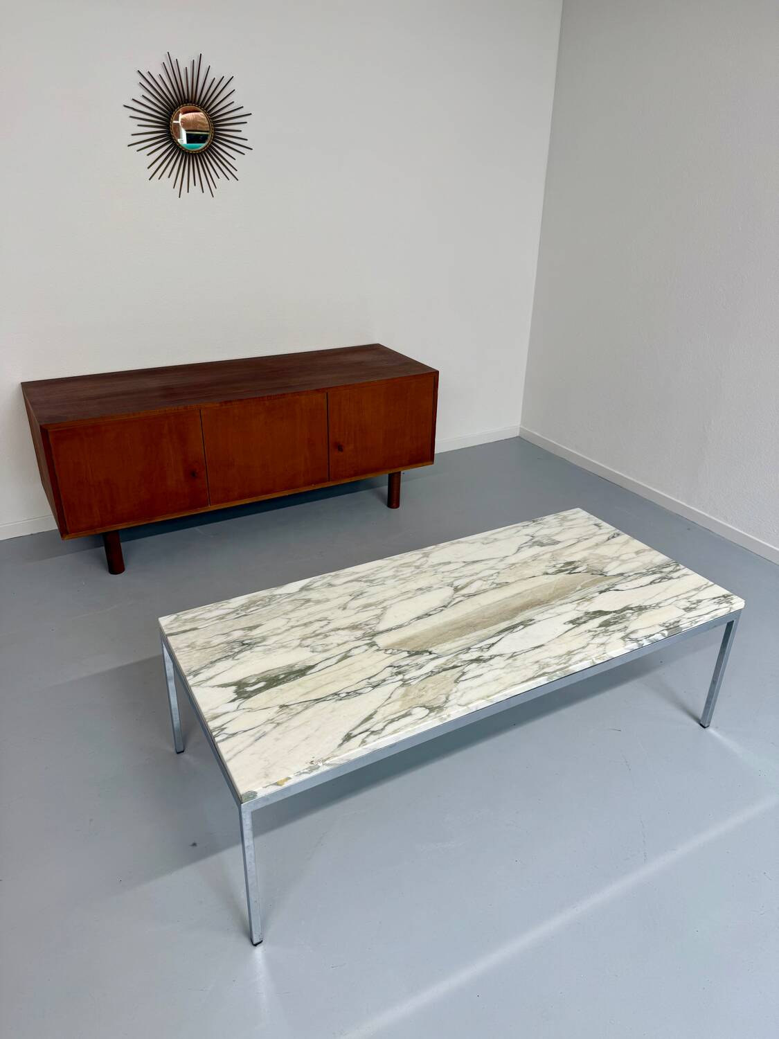 Florence Knoll 70s vintage metal marble coffee table