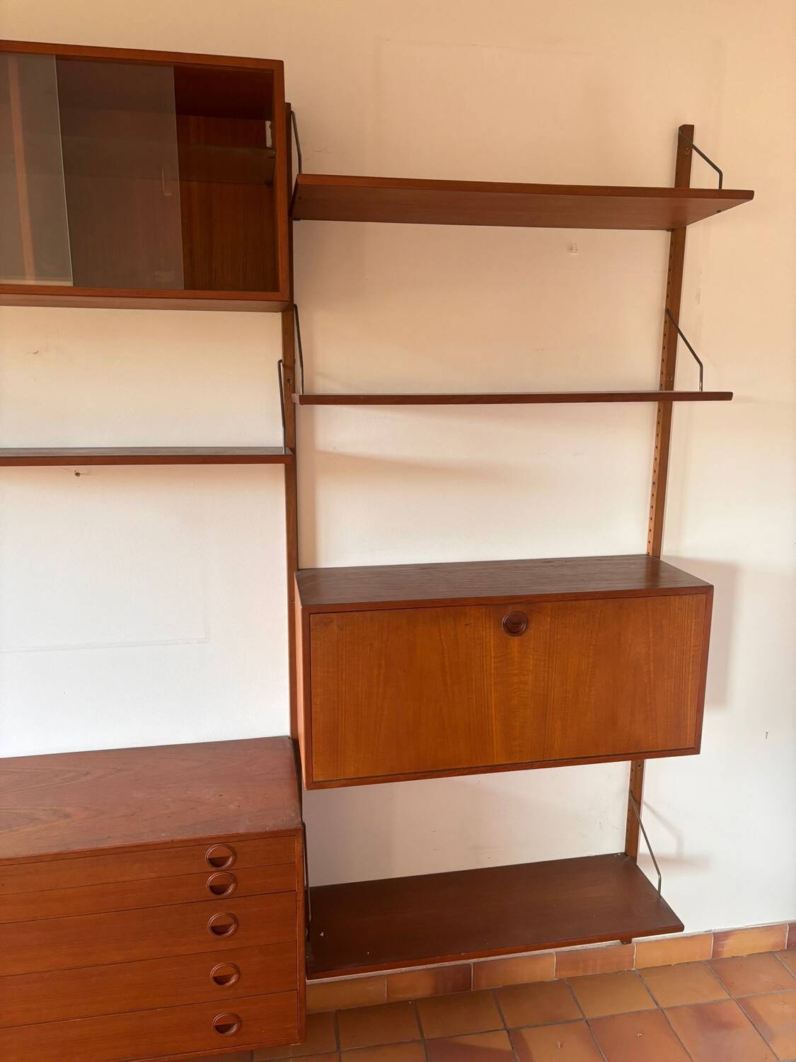 Étagère scandinave en teck modulable