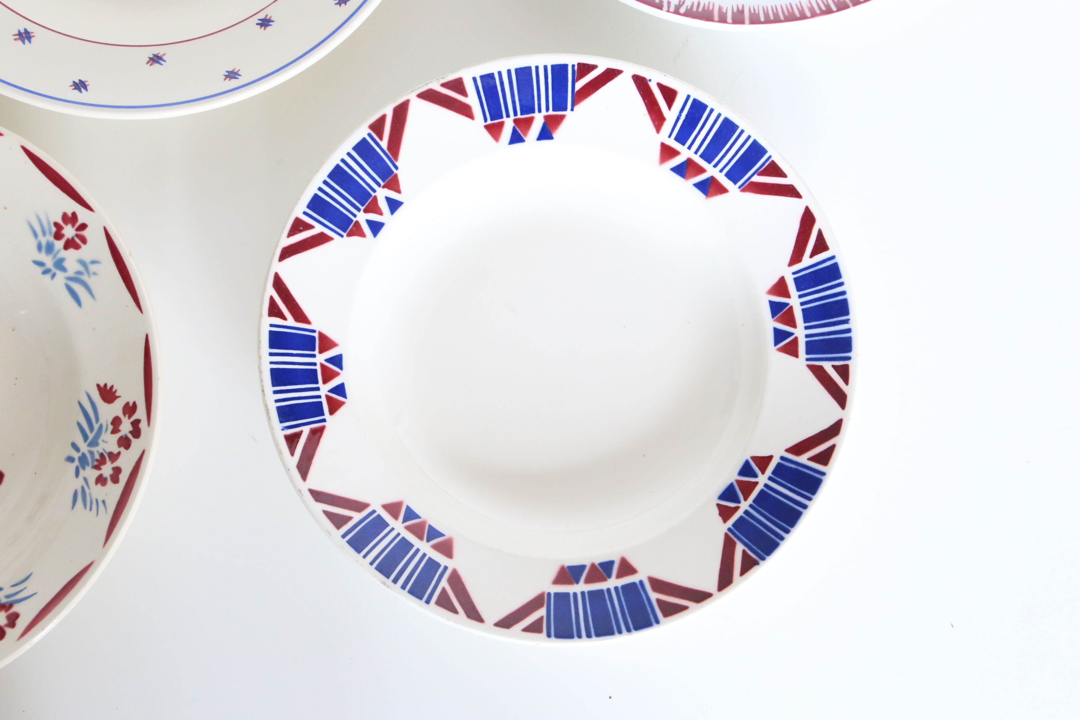 4 mixed deep plates, Moulin des Wolves, Luneville, Badonviller