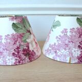 Pair of Lilac fabric lampshades