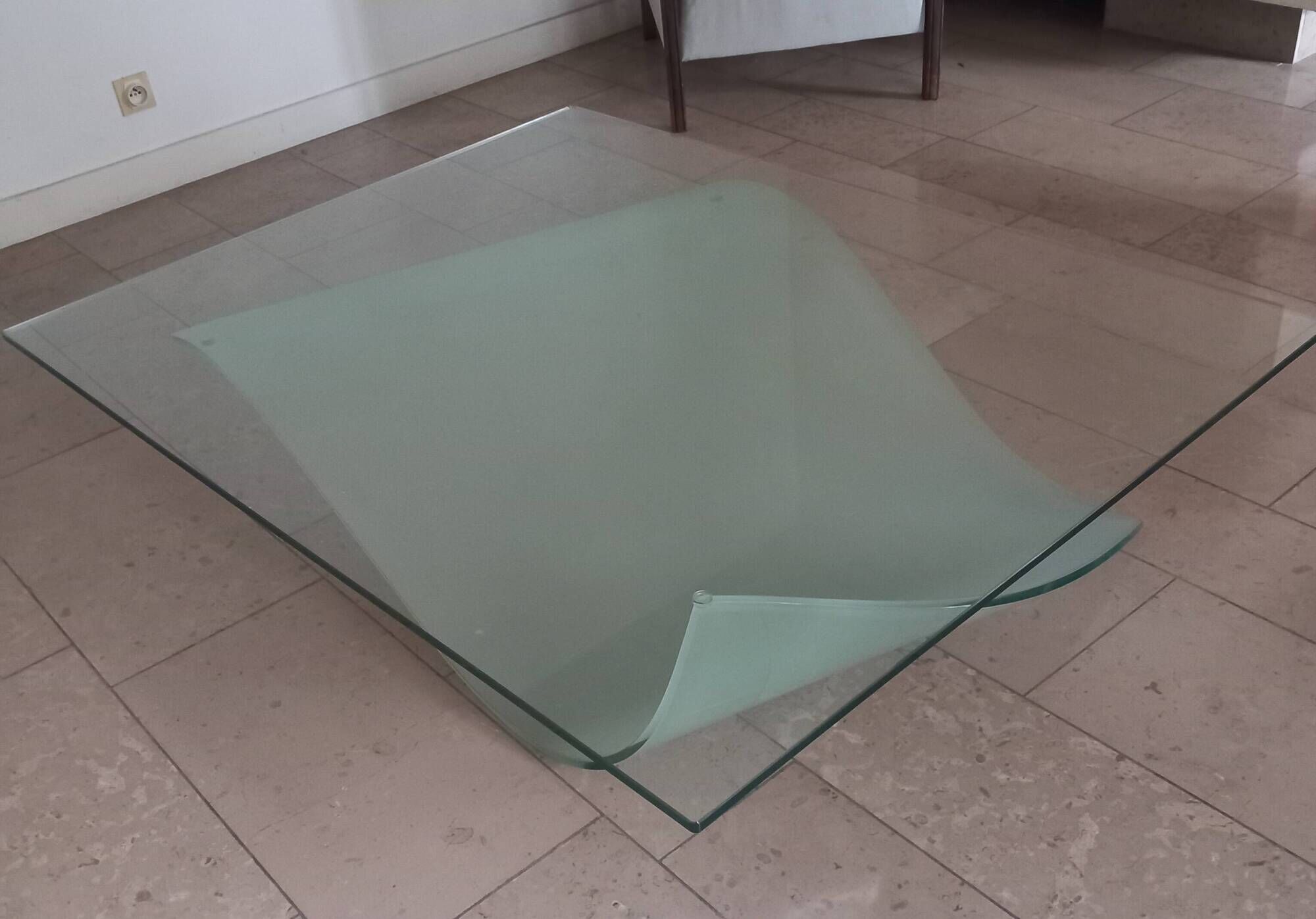 Coffee table glass Roche Bobois designer Maurice Barilone