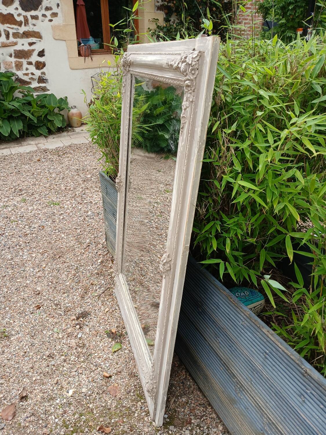Large antique mirror/wooden frame