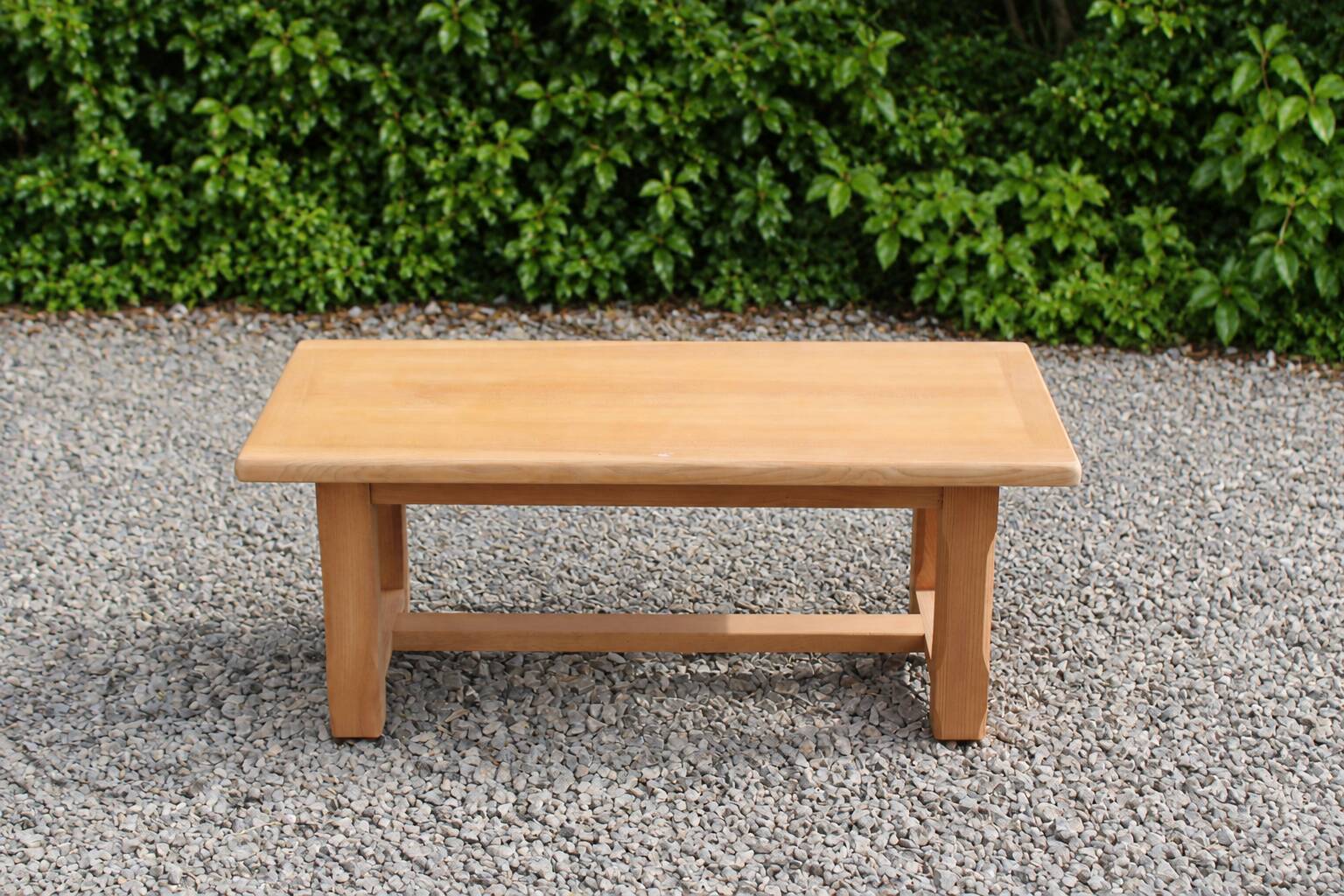 Table basse vintage en chêne style table de ferme – bois naturel – 103 cm