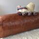 Brown leather floor cushion