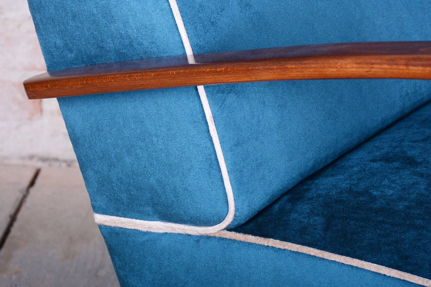 Art Deco Armchair Model C attributed to J. Halabala for Up Závody, Czech, 1940s