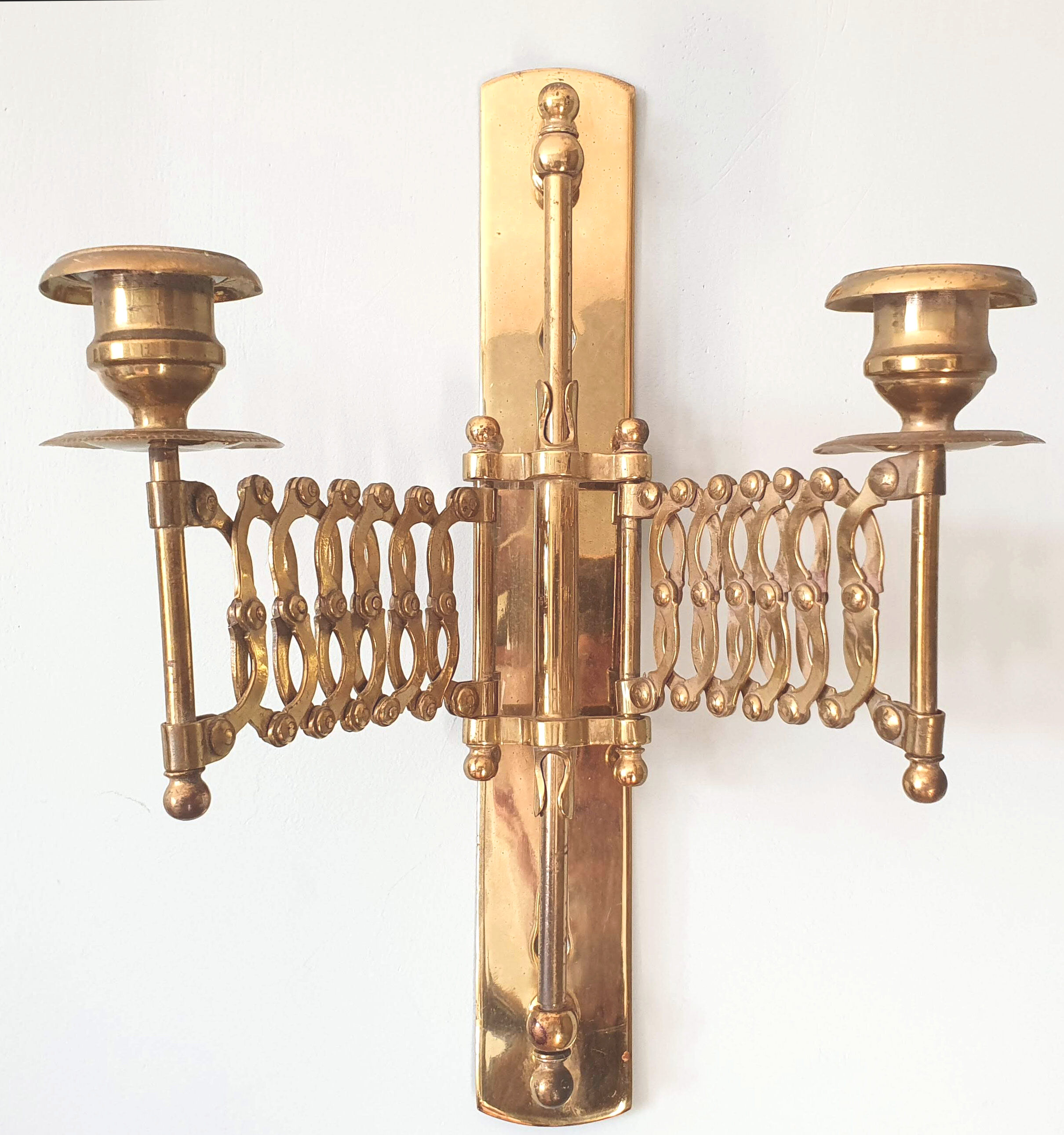 Brass candle holder wall lamp