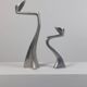 Pair of postmodern aluminium candlesticks by Matthew Hilton