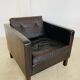 Vintage retro Danish club chair in brown leather by Erik Jørgensen