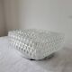 Square molded glass ceiling light "diamond point"