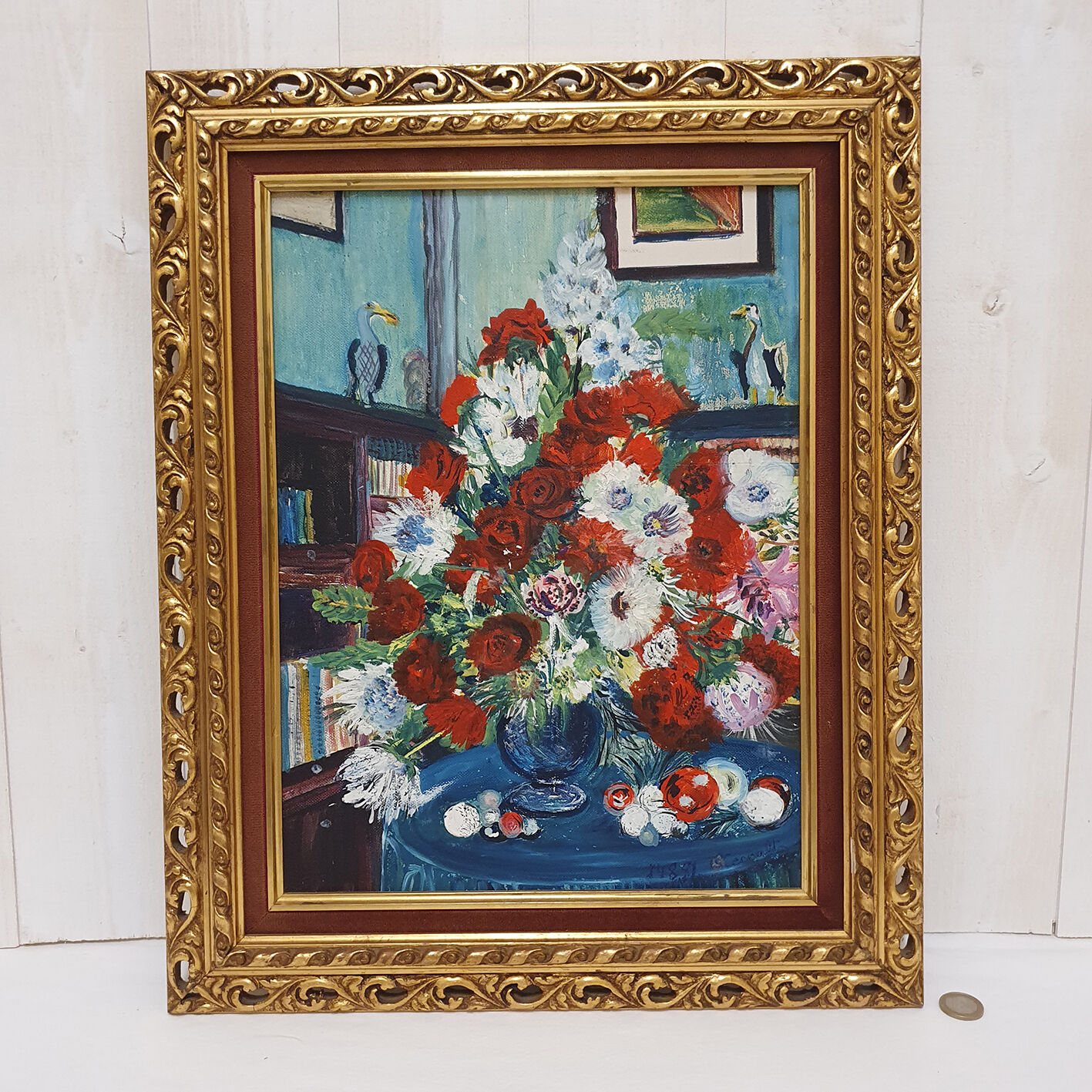 Table painting still life flowers