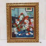 Table painting still life flowers