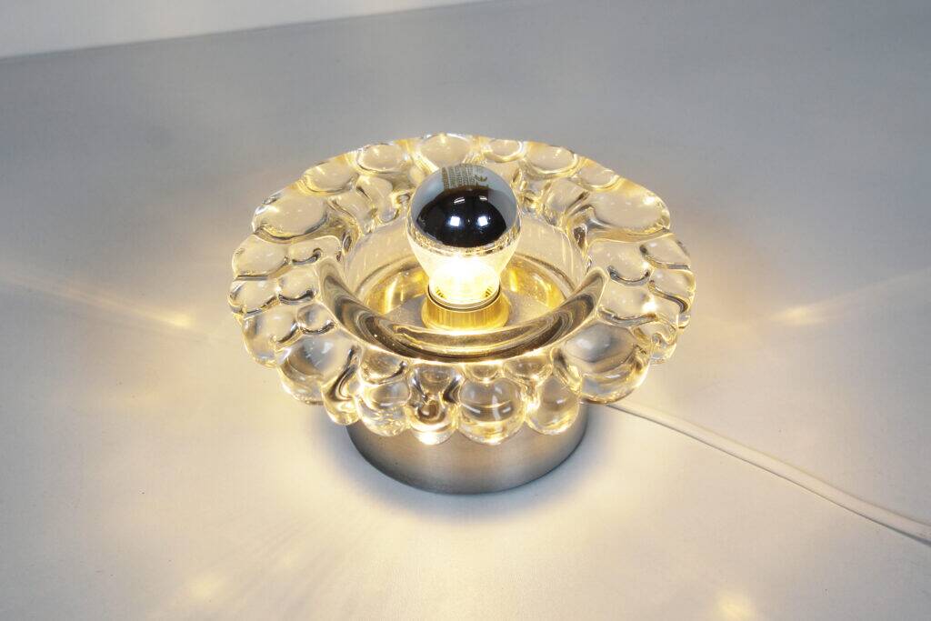 Set (2) of 1970s 'bubble' glass wall lamps attributed to Hillebrand